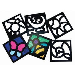 Image for Roylco Stained Glass Frames, 6 x 6 Inches, Air, Land and Water Creatures, 24 Pieces from School Specialty