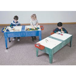 Childbrite Youth Double Mite Standard Activity Table with Casters, 46 x 21 x 24 inches H, Green, Item Number 368196