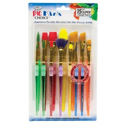 Royal & Langnickel Big Kid's Super Value Pack Brushes, Assorted Brush Types, Short Handle, Assorted Sizes, Set of 15 Item Number 2004834