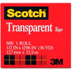 Image for Scotch 600 Transparent Tape, 0.50 x 1296 Inches, Glossy from School Specialty