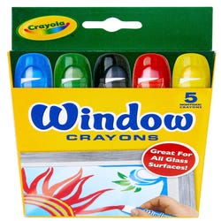 Image for Crayola Window Crayons, Assorted Colors, Set of 5 from School Specialty