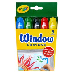 Crayola Window Crayons, Assorted Colors, Set of 5 Item Number 1334626