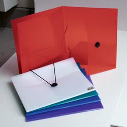 School Smart 4-Pocket Poly Folder, Assorted Colors 081931