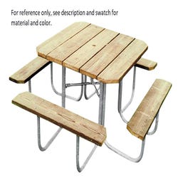 Ultra Play Square Heavy Duty Outdoor Picnic Table, 48 x 48 Inches Top, Cedar Recycled Plastic 1364744