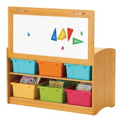Image for Copernicus Bamboo Hide-away Shelf, 40-3/4 x 16-1/2 x 24 Inches, Vibrant Tubs from School Specialty