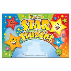 Image for Trend Enterprises I'm A Star Student Recognition Award, Pack of 30 from School Specialty