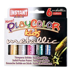 Jack Richeson Playcolor Solid Tempera, Assorted Metallic Colors, Set of 6 Item Number 1439039