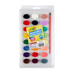 Image for Crayola Washable Watercolor Paint, Oval Pan, Assorted 24-Color Set from School Specialty