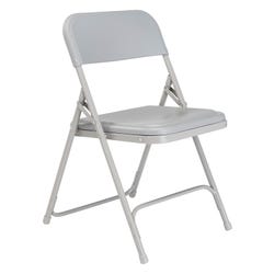 National Public Seating 800 Series Premium Lightweight Plastic Folding Chair, Gray, 18-3/4 x 20-3/4 x 29-3/4 Inches, Item Number 2051310