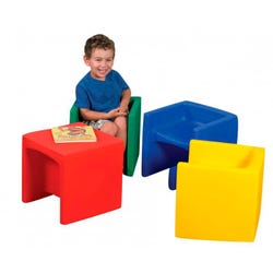 Image for The Children's Factory Cube Chairs, 15 x 15 x 15 Inches, Rainbow, Set of 4 from School Specialty
