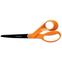 Image for Fiskars Non-Stick Bent Handle Right Handed Pointed Scissors, 8 Inches, Orange from School Specialty