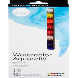 Image for Daler-Rowney Simply Watercolor Tube Set, 0.4 Ounce, Set of 12 from School Specialty