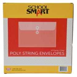 Image for School Smart Expanding Poly String Envelopes, Letter Size, Side Load, Clear, Pack of 12 from School Specialty