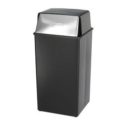 Image for Safco Push-Top Trash Receptacle, 36-Gallon, 18 x 18 x 37-1/2 Inches, Black from School Specialty