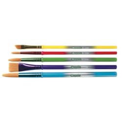 Crayola Synthetic Brush Set, Assorted Brush Types , Assorted Sizes, Set of 5 Item Number 1280532