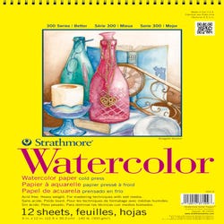Image for Strathmore 300 Series Watercolor Pad, 9 x 12 Inches, 140 lb, 12 Sheets from School Specialty