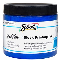 Sax Water Soluble Block Printing Ink, 1 Pint Jar, Primary Blue Item Number 1299772