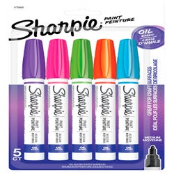 Sharpie Oil-Based Paint Markers, Assorted Colors, Set of 5 Item Number 1371760