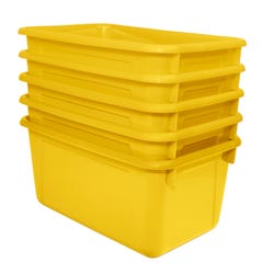 Image for School Smart Storage Tray, 7-7/8 x 12-1/4 x 5-3/8 Inches, Yellow, Pack of 5 from School Specialty