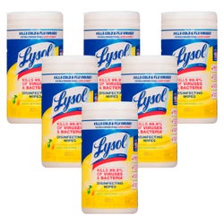 Image for Lysol Disinfectant Wipes, Lemon and Lime Blossom Scent, Case of 6 with 80 Sheets Each from School Specialty