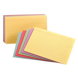Image for Oxford Index Cards, 4 x 6 Inches, Ruled, Assorted Colors, Pack of 100 from School Specialty