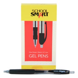 Image for School Smart Retractable Gel Pens with Grip, Black Ink, Pack of 12 from School Specialty