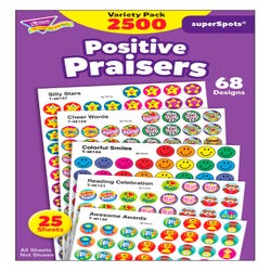 Image for Trend Enterprises SuperSpots Positive Praisers Stickers, Pack of 2500 from School Specialty
