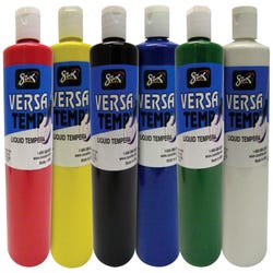 Image for Sax Versatemp Liquid Tempera Paint, 1 Pint Bottles, Assorted Colors, Set of 6 from School Specialty