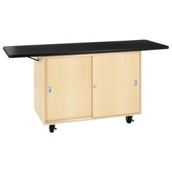 Image for Diversified Woodcrafts Classic Mobile Demonstration Table with Drop Leafs, 48 x 24 x 36 Inches, Plastic Laminate Top from School Specialty