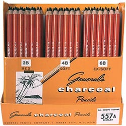 Image for General's Charcoal Pencils, Assorted Hardness, Black, Set of 72 from School Specialty