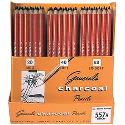 Image for General's Extra Smooth Top Quality Charcoal Pencils, Assorted Tips, Black, Set of 72 from School Specialty