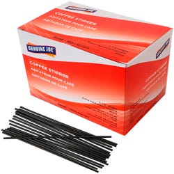 Image for Genuine Joe Plastic Stirrers, 5-1/2 Inches, Black, Box of 1000 from School Specialty