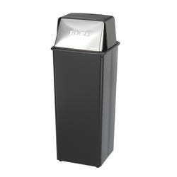 Image for Safco Push-Top Trash Receptacle, 21-Gallon, 14 x 14 x 37-1/2 Inches, Black from School Specialty