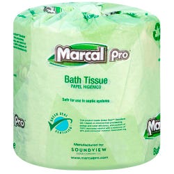 Image for Marcal Pro 2-Ply Recycled Toilet Paper, 500 Sheets Per Roll, Pack of 48 from School Specialty