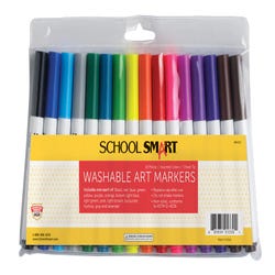 School Smart Washable Markers, Chisel Tip, Assorted Colors, Pack of 16 Item Number 086412