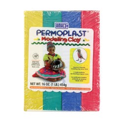 Image for AMACO Permoplast Non-Toxic Modeling Clay Set, 1 Pound, Assorted Colors, Set of 4 from School Specialty