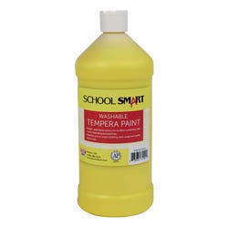 School Smart Washable Tempera Paint, Yellow, 1 Quart Bottle Item Number 2002755