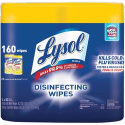 Image for Lysol Disinfecting Wipes, Lemon Lime, Pack of 2 with 80 Sheets Each from School Specialty