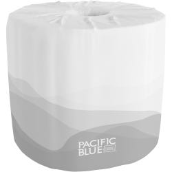 Image for Pacific Blue Basic Absorbent Toilet Paper, 550 Sheets per Roll, 2-Ply, Fiber, White, Pack of 80 from School Specialty