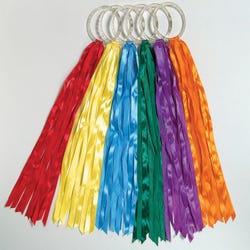 Image for Sportime Small Rainbow Hoops, 12 Inch Ribbon Streams, Set of 6 from School Specialty