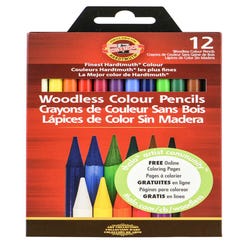 Image for Koh-I-Noor Woodless Colored Pencils, Assorted Colors, Set of 12 from School Specialty