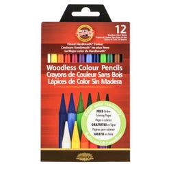 Image for Koh-I-Noor Woodless Colored Pencils, Assorted, Set of 12 from School Specialty