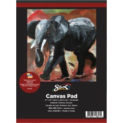 Sax Genuine Primed Canvas Pad, 9 x 12 Inches, White, 10 Sheets/Pad Item Number 2128484