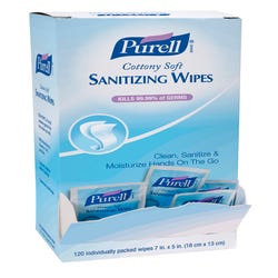 Image for Purell Cottony Soft Hand Sanitizing Wipes, Individually Wrapped, 120 Count from School Specialty