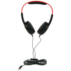 Califone KH-12V BK Pre-K On-Ear Headphones with In-line Volume Control, 3.5mm, Black/Red 2104622
