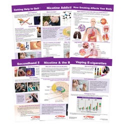 Image for Sportime Effects of Smoking and Vaping Bulletin Board Charts, Set of 6, Grades 5 to 12 from School Specialty