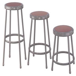 Image for National Public Seating Heavy Duty Steel Stool, 24 Inch, Gray from School Specialty