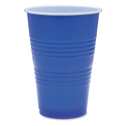 Image for Genuine Joe Disposable Party Cup, 16 Ounces, Blue, Pack of 50 from School Specialty