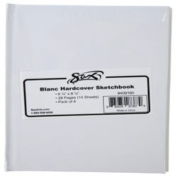 Sax Blanc Books Hardcover Sketchbook, 28 Sheets, 6-1/4 x 8-1/4 Inches, Pack of 4 Item Number 409160