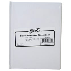 Sax Blanc Books Hardcover Sketchbook, 28 Sheets, 6-1/4 x 8-1/4 Inches, Pack of 4 Item Number 409160